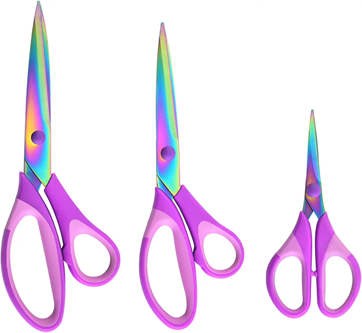 Craft Scissors Set of 3 Pack , All Purpose Sharp Titanium Blades Shears Rubber Soft Grip Handle, Multipurpose Fabric Scissors To scissors 8 multipurpose scissors bulk 3 pack ultra sharp blade shears comfort grip handles sturdy sharp scissors