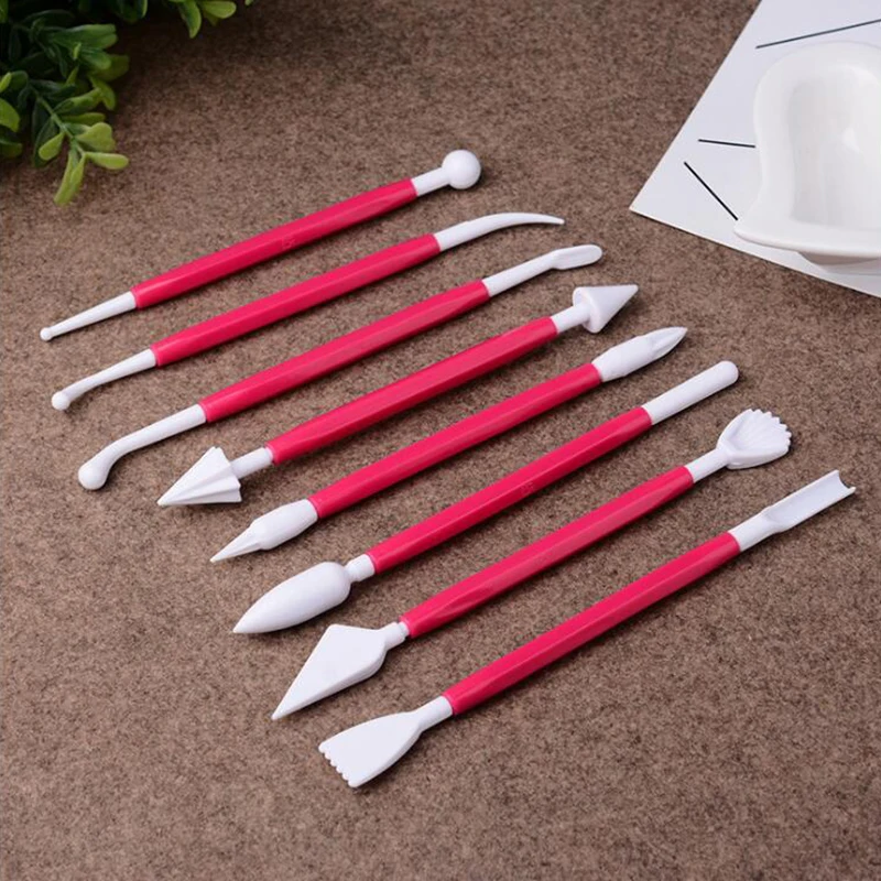8pcs/set Double Heads Pottery Clay Sculpture Carving Tools Plastic Ceramic Polymer Playdough artistic Arts Craft Handmade Tool