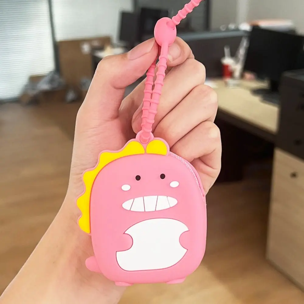 Coin Purse Happy Little Dinosaur PVC Ultra light Wear-resistant Durable Mini Portable Coin Bag Headphone Bag