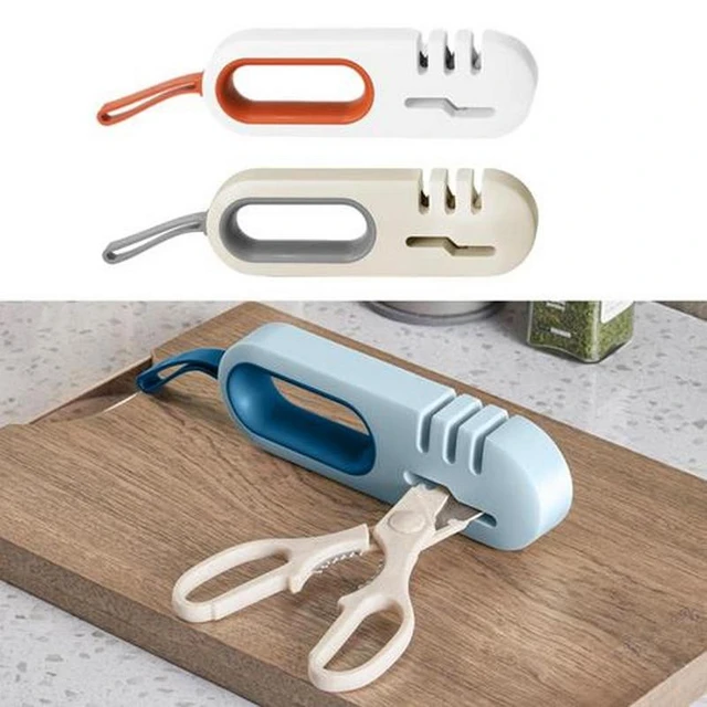 Aiguiseur de couteaux manuel multifonctionnel, lame de couteau de cuisine 4  en 1, outil d'affûtage de ciseaux, accessoires opaques pour la maison et  l'extérieur - AliExpress