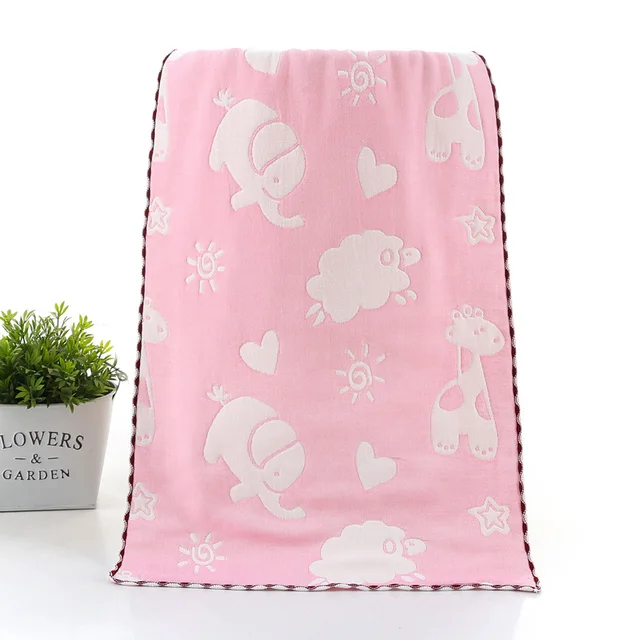 Divat Pamut Hat Rétegű Géz Törülköző 35*75 Felnőtt Arcmosás Háztartás Jacquard Csipke Rajzfilm - Image 3