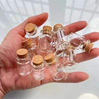 Wholesale 50/105 pcs/lot Decorative Small Glass Bottles  5ml Glass tube Cork Stopper Crafts Jars Mini  Bottles Wishing Gift 2