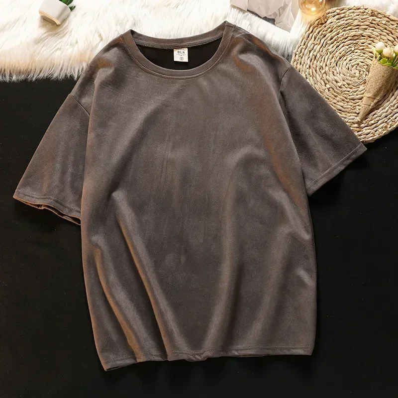 

2022 new spring and summer plain short-sleeved T-shirt gray22