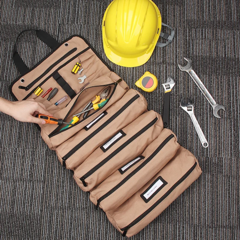 Multi-Purpose Tool Bag High Quality Professional Multi Pocket Hardware Tools Pouch Roll UP Portable Small Tools Organizer Bag 2