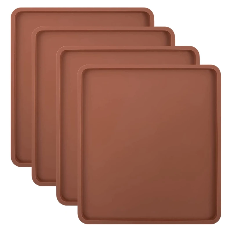 4pcs Silicone Dehydrator Mats With Edge Silicone Sheets Compatible , Nonstick Silicone Tray