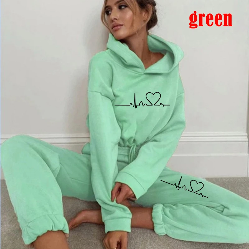 Women Fashion Casual Tracksuits Long Sleeve Hoodies And Trousers Sport Suits Hoodies Slim Jogging Suits