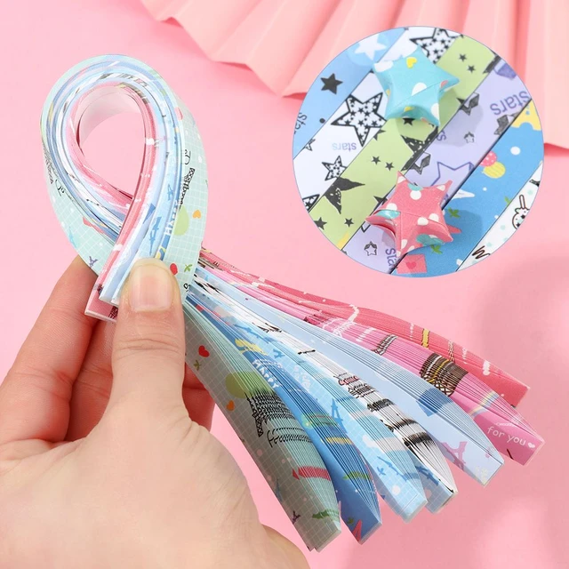 210PCS Luminous Paper Strips Origami Folding Lucky Star Ribbons