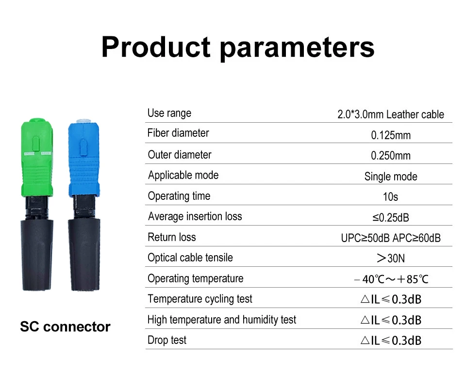 SC Optic Fiber Quick Cold UPC Fast Connector APC Embedded Fiber Optic Connector