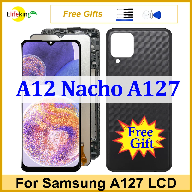 

ЖК-дисплей 6,5 дюйма для Samsung Galaxy A12 Nacho A127, экран A127F A127M A127U A127F/DS, сенсорная панель, дигитайзер в сборе, замена