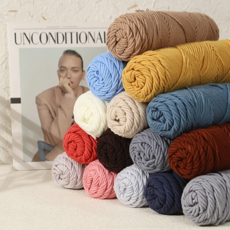 Knitting Yarn Knitting Wool Yarn Cotton Knitting Yarn Crochet Yarn Cotton Yarn Cotton Wool Yarn 8-strand Cotton Select Yarn 100g Light Worsted Thick For DIY Knitting Baby Wool Crochet Scarfcoat Sweater Weave Thread