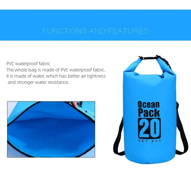 Outdoor Travel Sports Swimming Waterproof Barrel Bag Clip Mesh Cloth Drifting Upstream Mobile Phone Waterproof Bag Storage