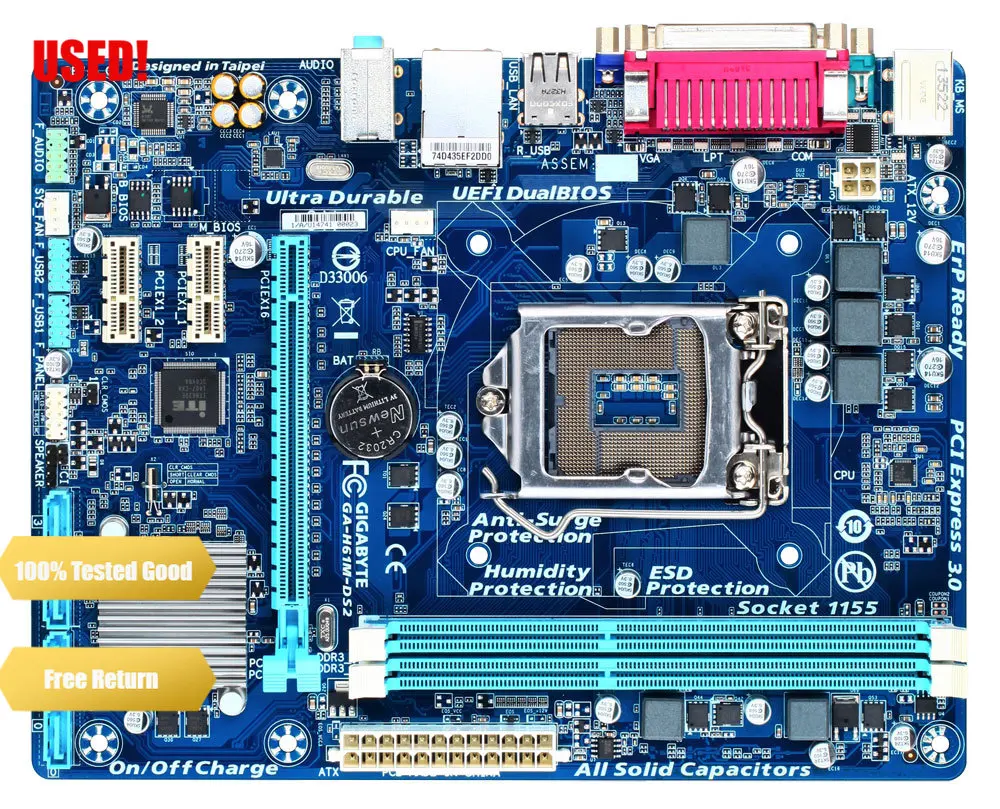 La Scheda Desktop Gigabyte H61M-Ds2 Supporta Processori Core Intel Lga1155 Di Terza Generazione 22Nm E Di Seconda Generazione