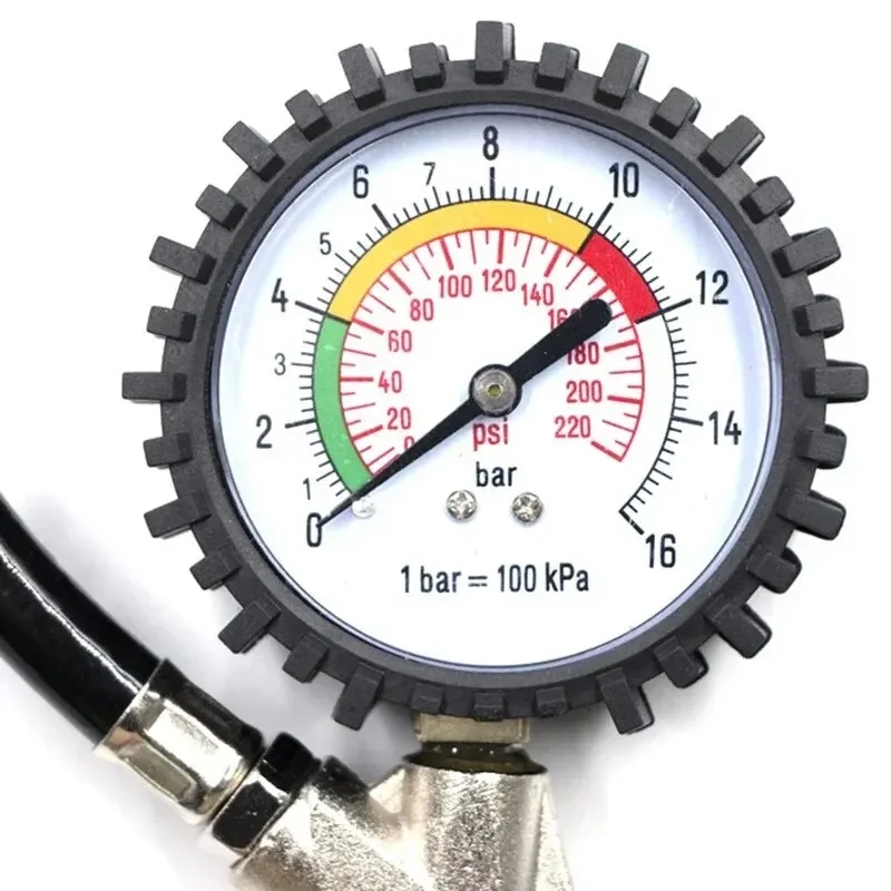 220PSI Car Motorcycle Multifunctional Tire Air Pressure Monitoring Gauge Tester Air Compressor Dial Meter Inflator Pump Tools 3
