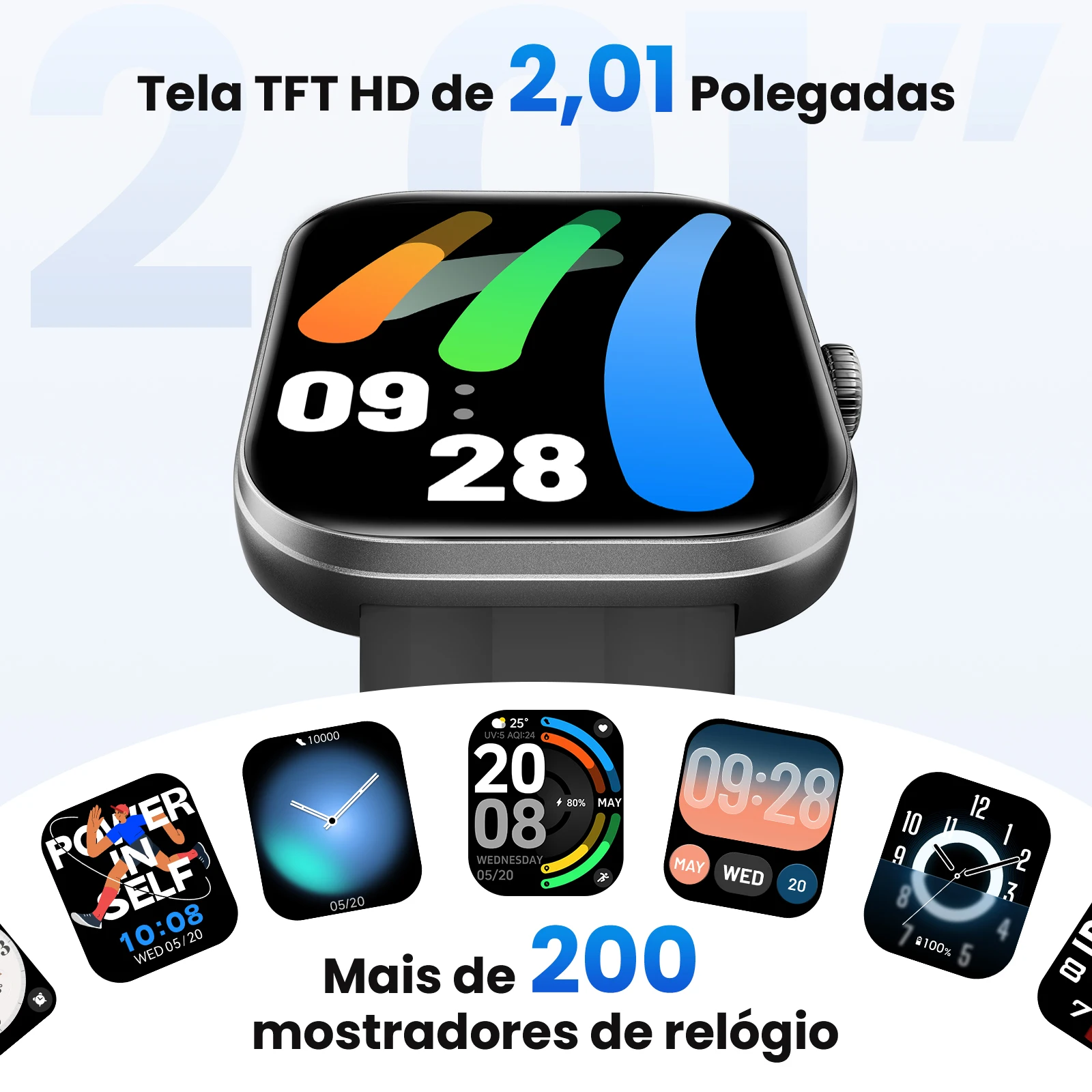 HAYLOU Watch Faro Voice Calling Smart Watch 2.01'' HD Screen 24H Health Monitor 150+ Sports Modes Bluetooth Smartwatch Men Women