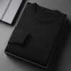 Autumn New Men's Round Neck Pullover Long Sleeved Knitted Sweater Retro Lightweight Sports Shirt Soild Color Casual Jacket 5