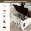 Wood Square Center Table with Charging Station&USB Ports, Living Room Central Table w/Large Hidden Space, for Living Room 3