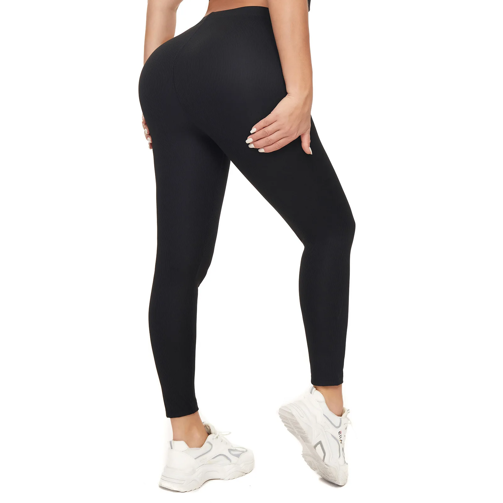 white leggings Knitted Fitness Crop Top Seamless High Waist Black Leggings Short Sleeve Button Yoga Shirt Sexy Butt Lifting Leggins Push Up capri leggings