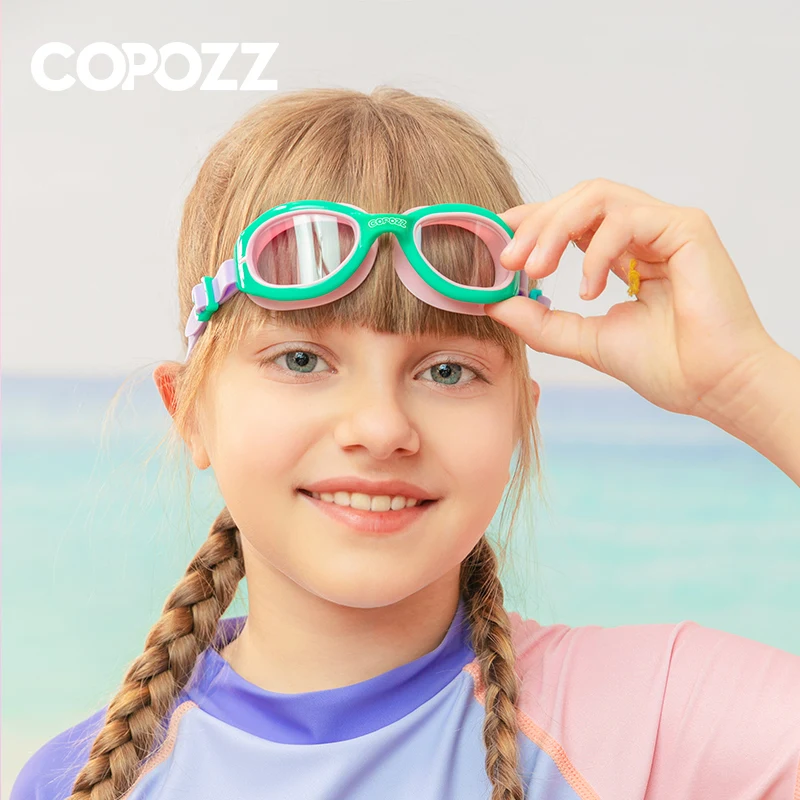 COPOZZ Kids Silicone Swimming Goggles Children Swim Pool Diving Water Sports Glasses Colorful Waterproof Anti Fog Eyewear copozz kids silicone swimming goggles children swim pool diving water sports glasses colorful waterproof anti fog eyewear