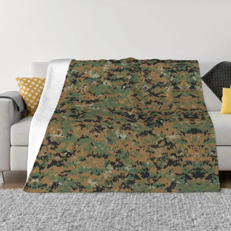 

Marpat Military Army Camo Throw Blanket Sofa Fleece Warm Flannel Woodland Camouflage Blankets for Bedroom Home Sofa Bedspreads 1