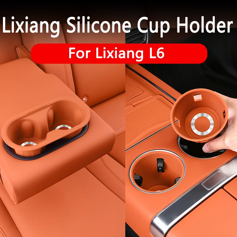 Car Water Cup Holder Frame for Li Lixiang L6-Central Control Silicone Cup Protective Cover Interior Accessories