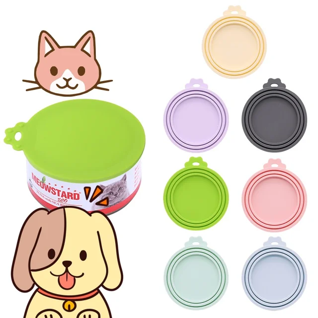 3-in-1 Silicone Pet Can Cover Sealing Cover Cat And Dog Food Sealing Cover Fresh-keeping Cover Canned Food Cover Pet Supplies