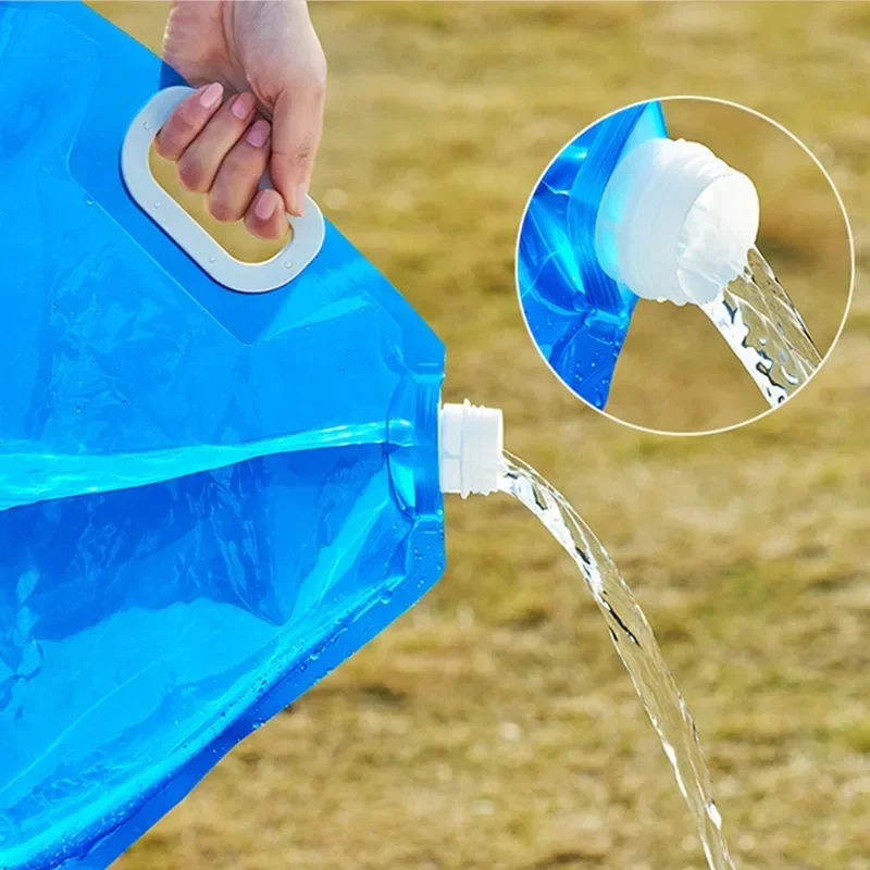 5/10L Camping Water Bag Portable Folding Water Bucket Large Container Outdoor Travel Collapsible Pouch Can Camping Supplie