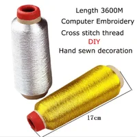 Manual Bright Silk Gold & Silver Embroidery Thread 150D 3600M – Metallic Silk Thread for Computer Embroidery & Cross Stitch DIY - Image 3