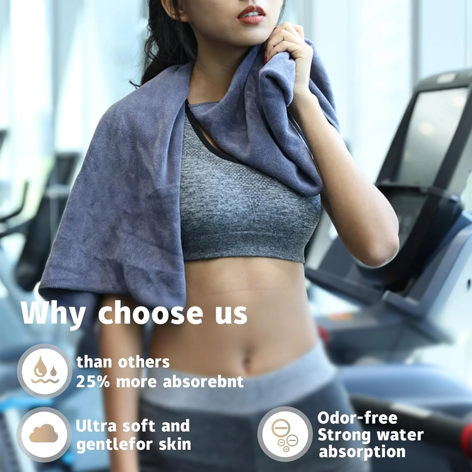 마이크로화이버 스포츠 피트니스 타월, 초극세사 퀵 드라이 땀 흡수 타월, 헬스장, 요가, 테니스, 수영, 야외 활동에 다용도로 사용 가능