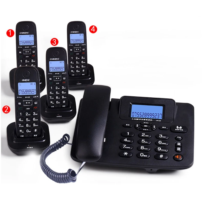 Atendente sem Fio 2.4g Telefone com Fio Fone de Ouvido Escritório Casa Hotel Telefone de Longa Distância sem Fio Handstes Mesa Telefone