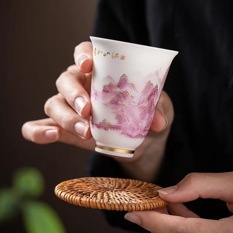 Beautiful Jingdezhen Vintage Chinese Aesthetic Porcelain Unusual Ceramic Glaze Hand Made Cup Tea Accessories For Oolong Puer