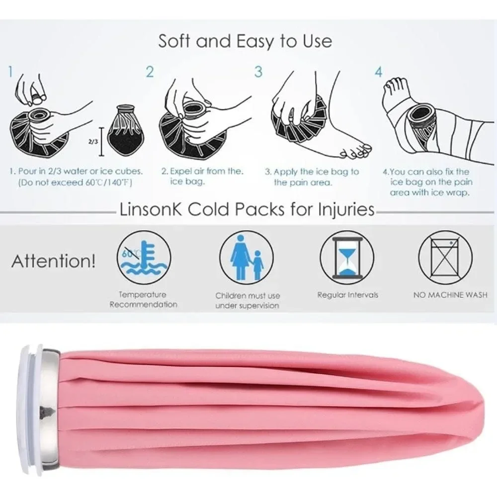 Cool Black Ice Pack Reusable Cooler Bag Breathable Material Hot & Cold Therapy Pain Relief for Knee Head Leg Injury Care Supply