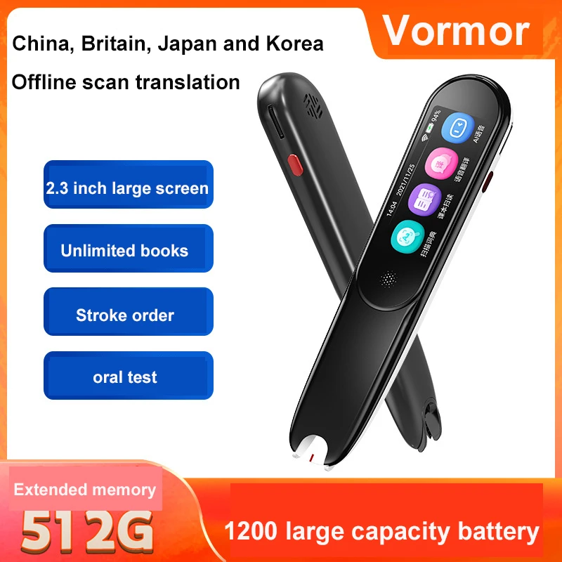 Vormor Smart Scanning Translation Pen Chinese English Japanese Korean