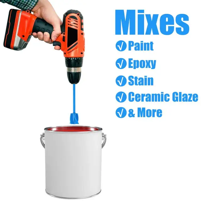 High-quality Brand New Paint Mixer Bit Stirring Rod Red+Silver Pigment  Mixing Paddle Electric Drill Attachment - AliExpress