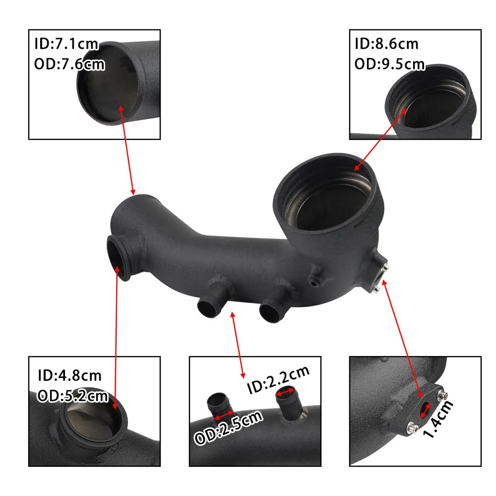 50MM Intake Turbo Charge Pipe Kit with Pressure Relief Valve For BMW N54 E82 E88 E90 E92 135i 335i Car Engine Parts