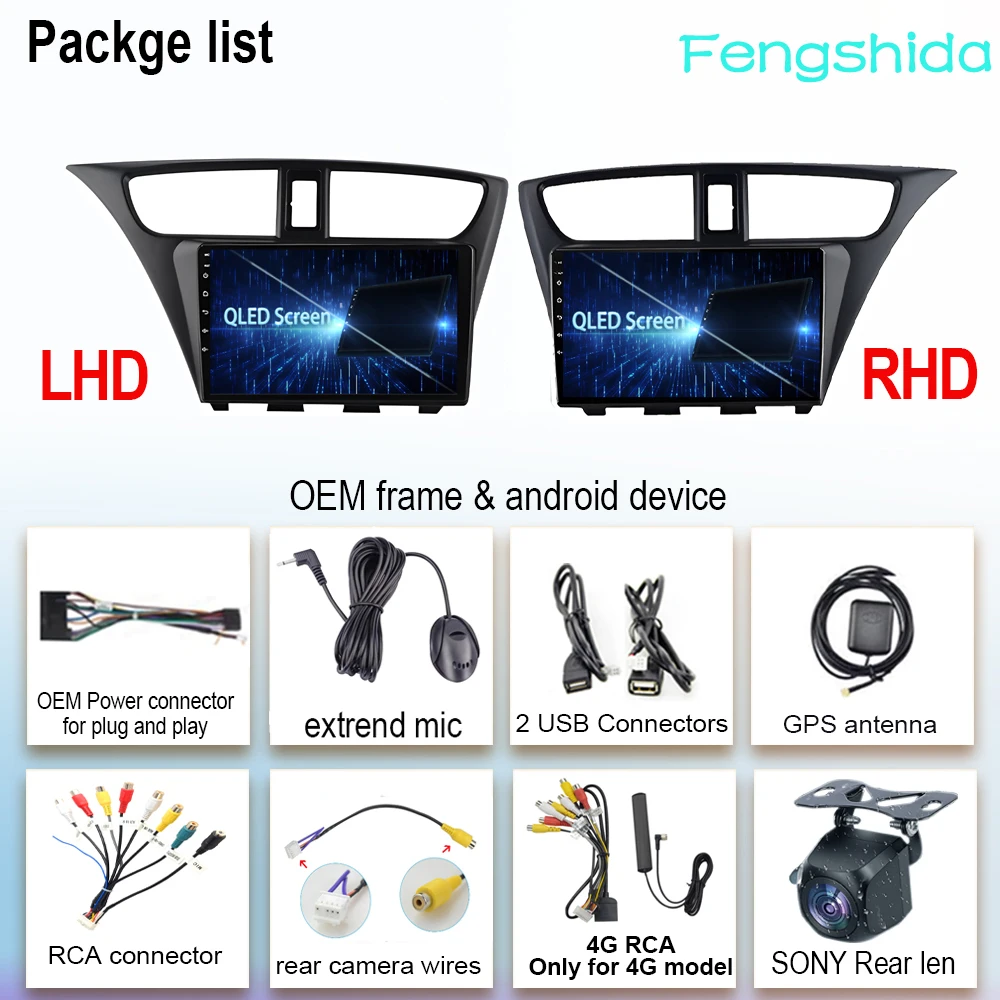 Android Auto High-performance CPU For Honda Civic 9 FK FB 2012-Car Radio Stereo Multimedia GPS Player 5G WIFI TB NO 2din car multimedia player car radio