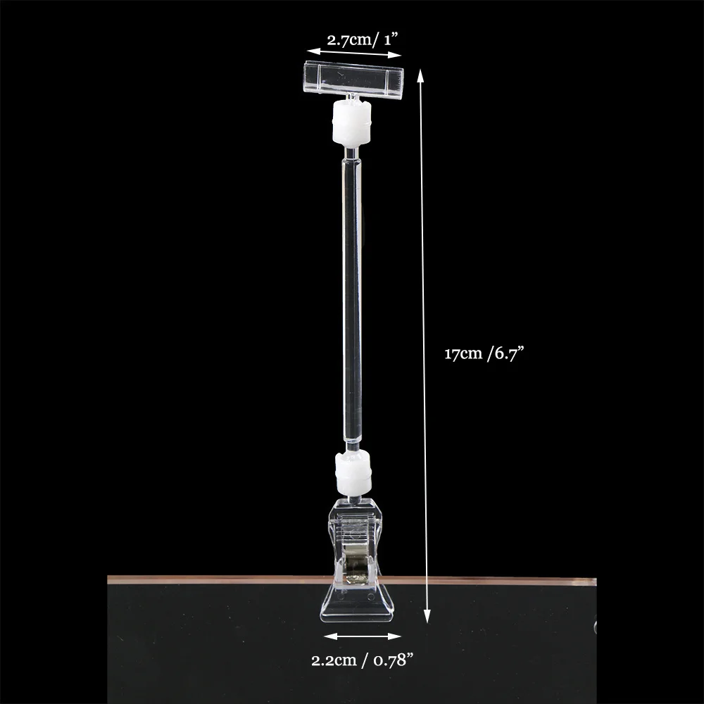 Clear POP Merchandise Plastic Sign Signage Paper Card Display Price Label Promotion Small Clips Holders In Retail