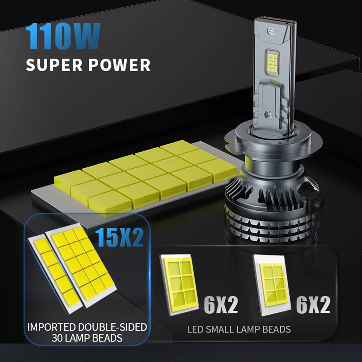 110W H7 Led Dualvision H4 H3 H1 H8 H11 H9 9005 HB3 LED Bulb F5 Plus Car Headlight Canbus 3570 CSP Auto Turbo 6000K White 12V 24V