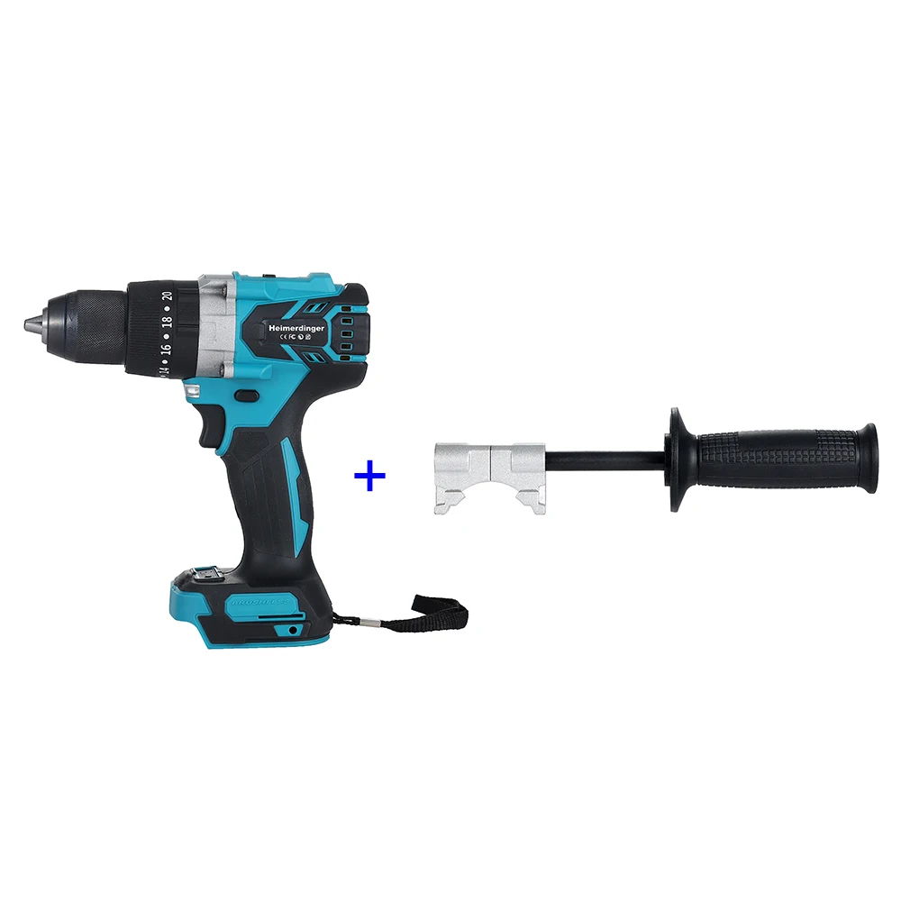 High-Power Brushless Cordless Impact Drill with Adjustable Speed and 1/2 Driver