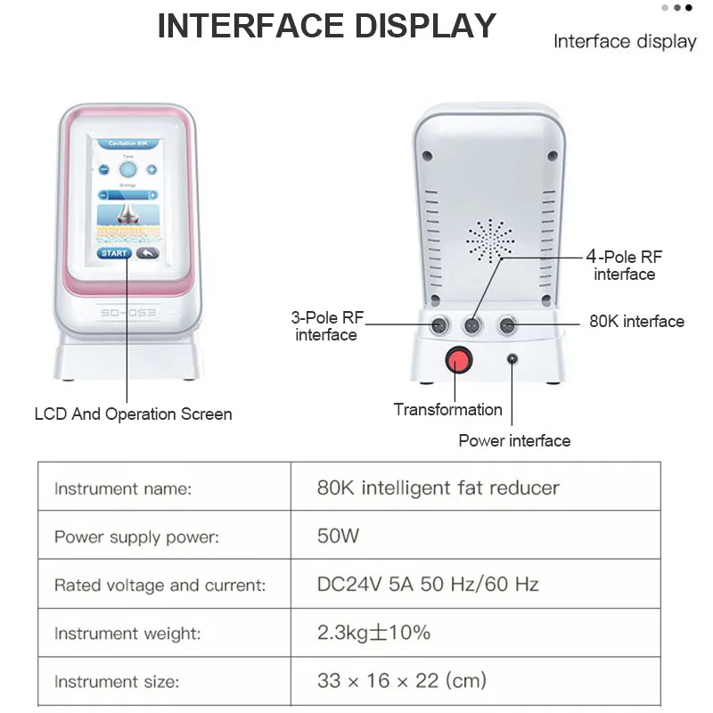 NEW 80K Cavitation RF Ultrasonic Machine Body Slimming System Fat Burning Cellulite Household Massager Facial SKin Tightening 6