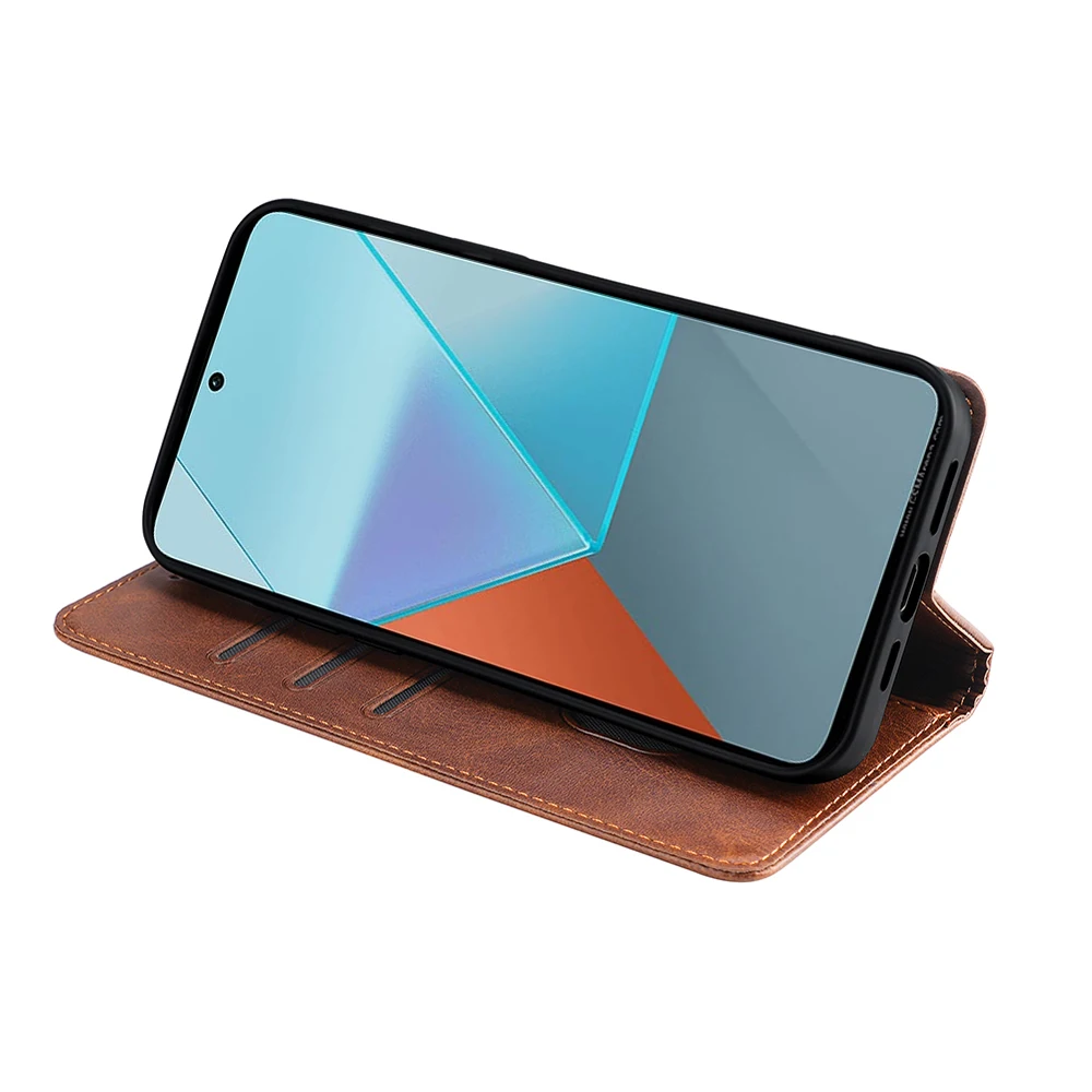 Luxus Magnetische Telefon Fall für Xiaomi Redmi Hinweis 13 13R 11T 11E 11 Pro Plus 11S schutz Leder Buch Fall Flip-Cover Funda – Detail 4