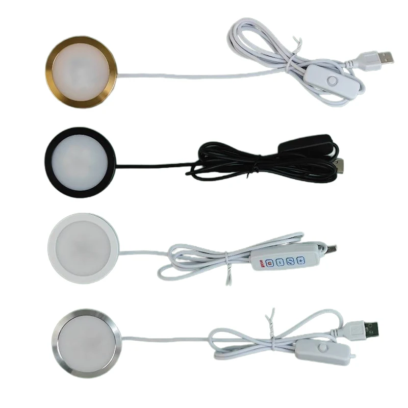 LED Under Cabinet Puck Light Display Case Shelf Counter Lighting Caravan Camper Motorhome Interior Spot Lamp With 5V USB Switch led lights led light bulb