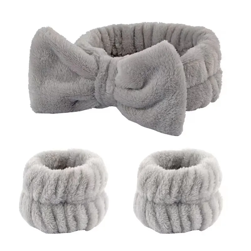Luxurious Coral Fleece Headband & Absorbent Wristband Set
