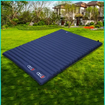 야외 캠핑용 두꺼운 에어 슬리핑 매트, 방습 발, 자동 이중 팽창식 쿠션, 2 인용