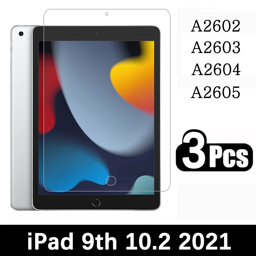 (3 упаковки) Закаленное стекло для Apple iPad 9 10