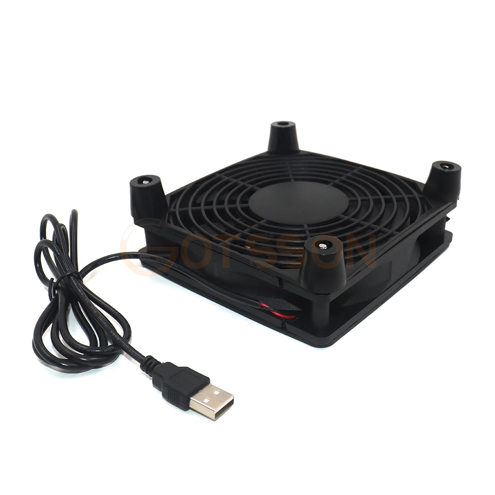 Usb 라우터 냉각 팬 DIY PC 쿨러 TV 박스 무선 조용한 DC 5V USB 전원 120mm 팬 120x25mm 12CM W/나사 보호 네트