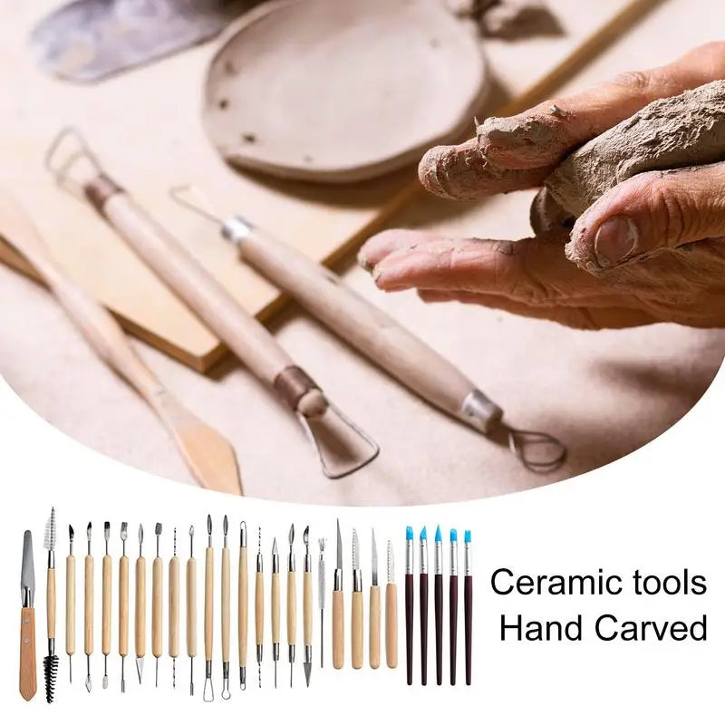 

Clay Tools Set Sculpting Pottery Tool Kit Sculpt Smoothing Wax Carving Ceramic Detail Texture Shaping Blade Modeling Carved Tool