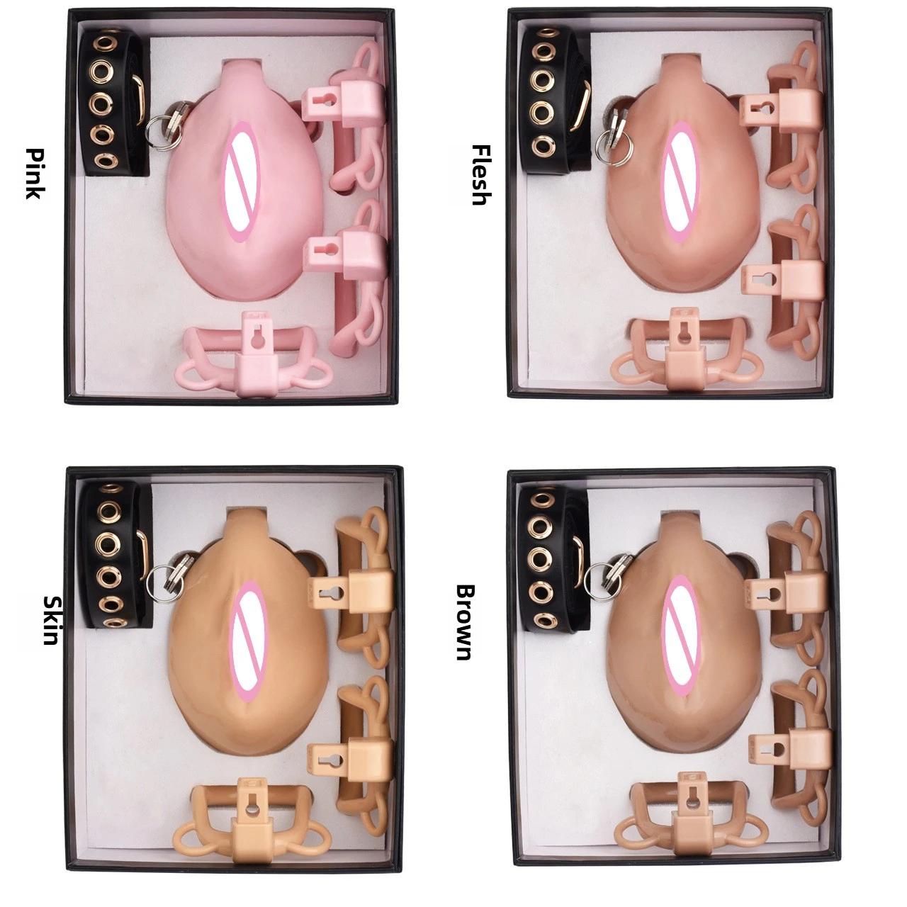 Sissies Clitotis Pussy Hole Chastity Cage with Adjustable Elastic Band Belt For Men Curve Plastic Cock Cage Bondage Sex Toy penis chastity cage chastity lock sex toy chastity cage accessory