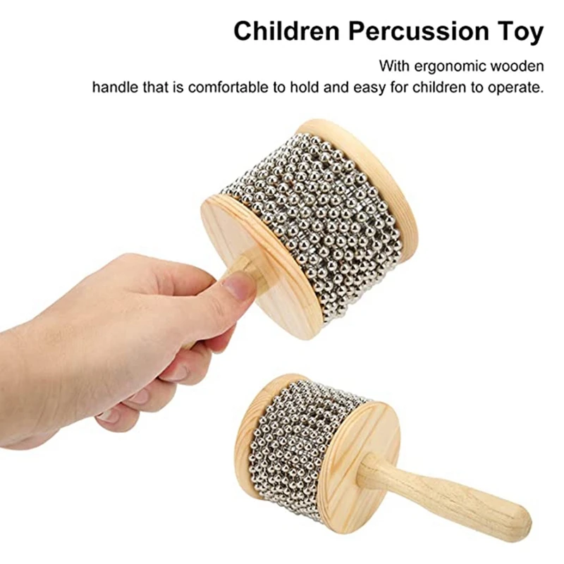 B93B-Wooden Kabasa, Steel Ball Hand Crank Toy, Portable Children's Teaching Instruments For Home And Kindergarten