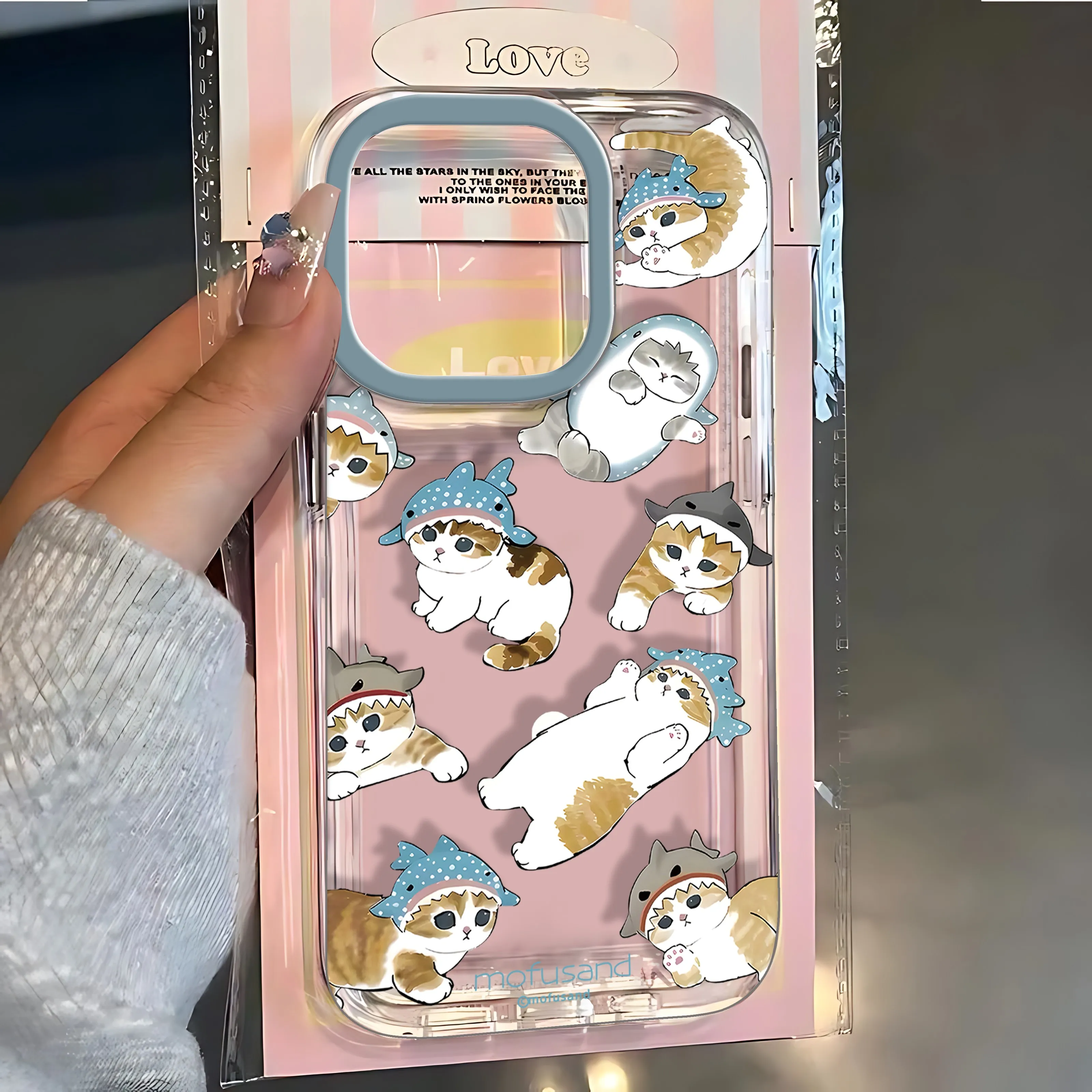 Adorable Mofusands Cat Clear Space Phone Case Cover