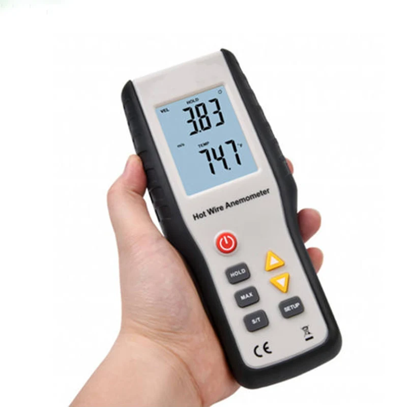 HTI HT-9829 고감도 디지털 휴대용 풍속계 열선 열풍속계 풍속계 측정 장비